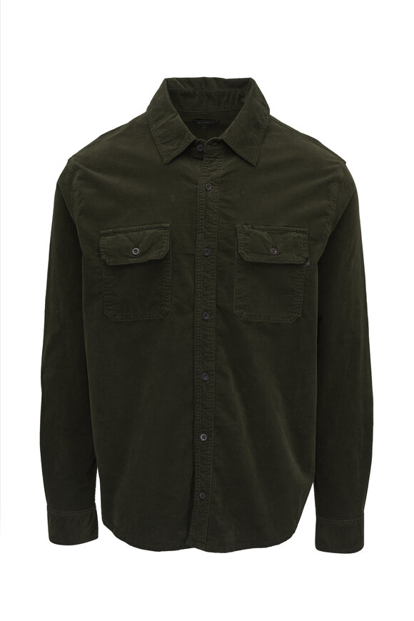 AG Aiden Dark Green Corduroy Utility Shirt