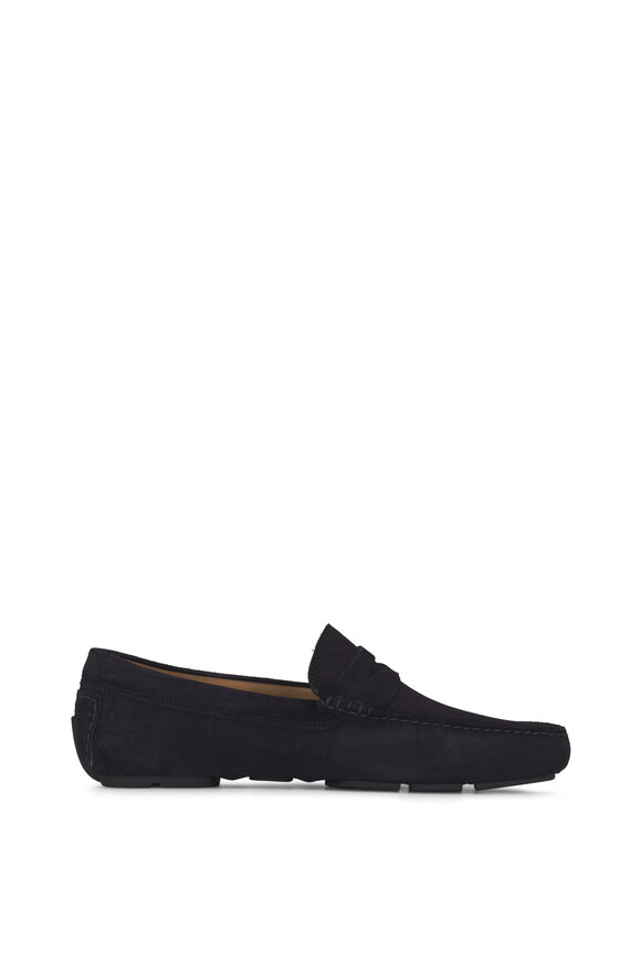 To Boot New York Captain Navy Blue Suede Penny Loafer - view 3