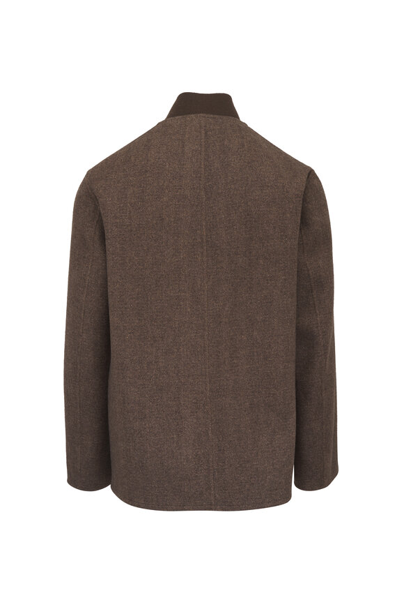 Loro Piana Chilton Brown Chevron Wool & Cashmere Jacket - view 2