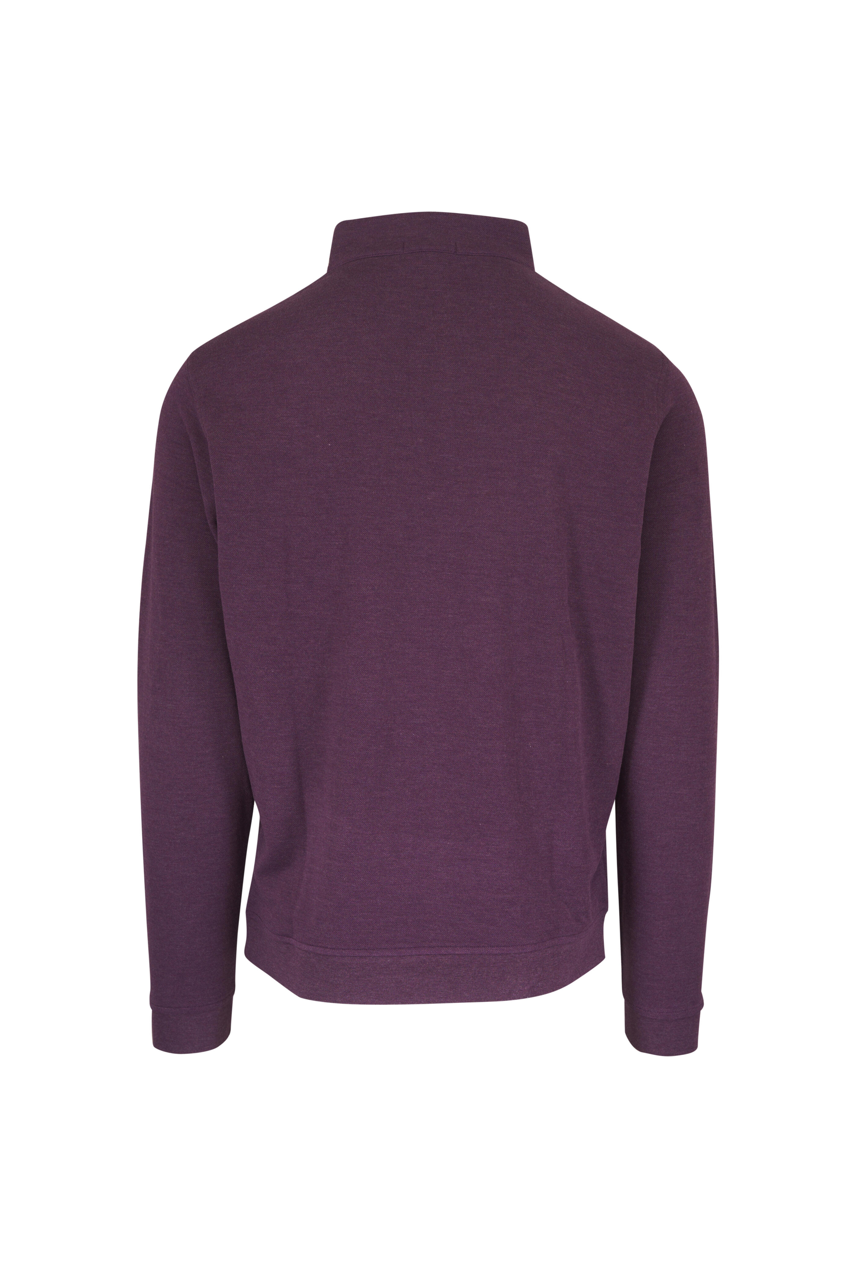 Peter Millar - Crown Comfort Purple Quarter Zip Pullover - view 2