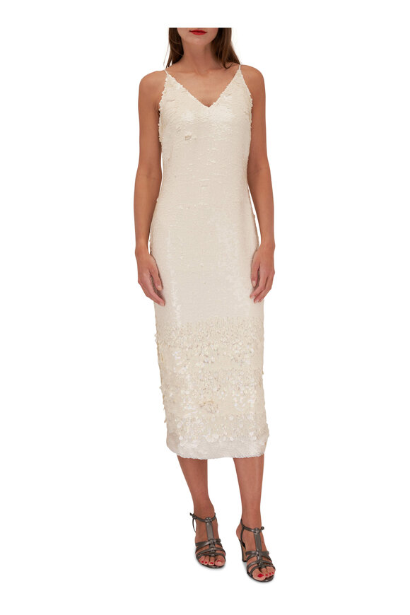 Veronica Beard - Perla Iridescent Off White Sequin Dress