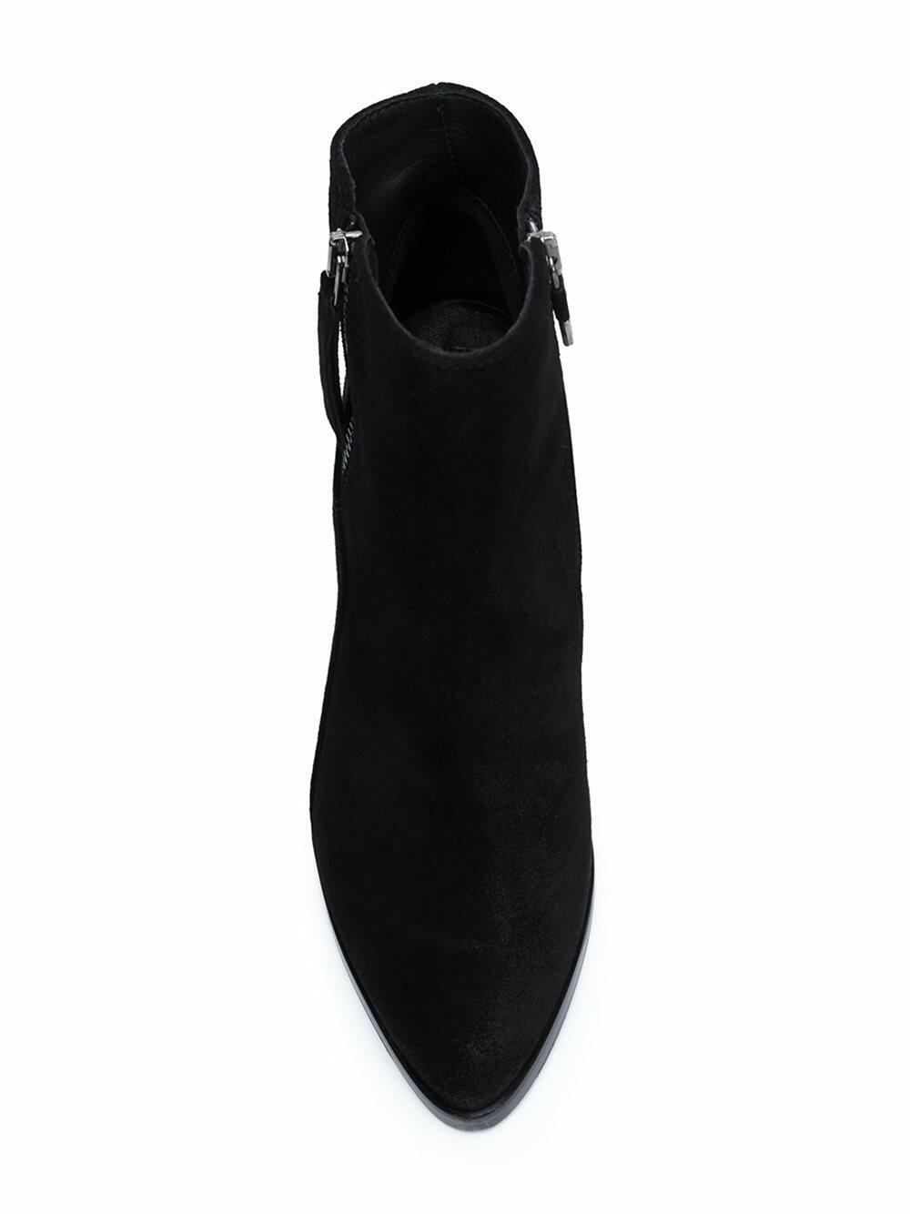 Italeau - Rea Black Suede Double Zip Ankle Boot, 70mm