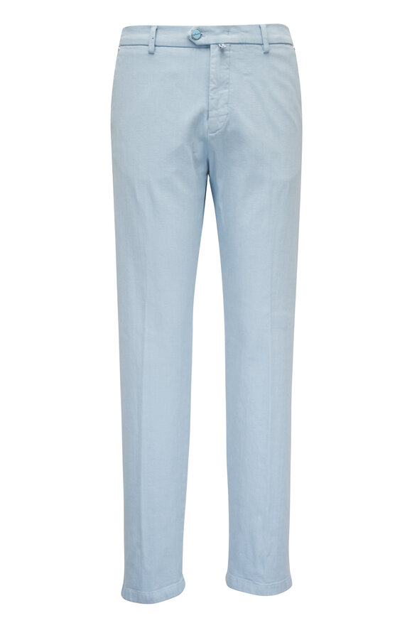 Kiton Light Blue Stretch Cotton Denim Pant
