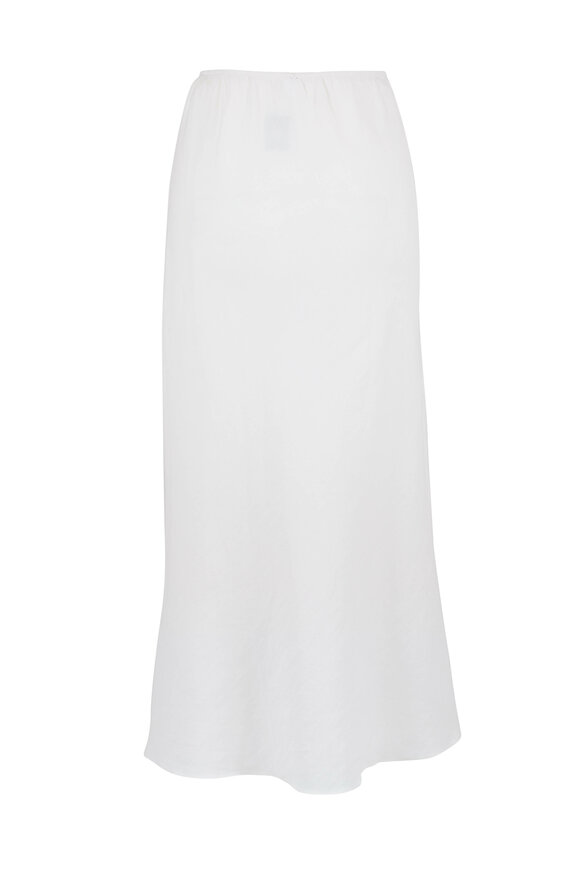 Peter Cohen - Longer Bias White Stretch Linen Skirt