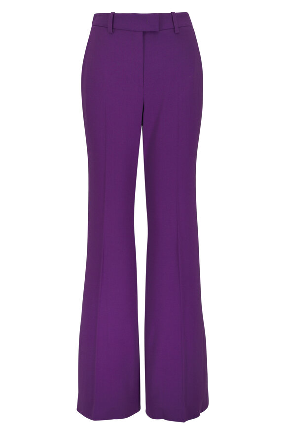 Michael Kors Collection Haylee Amethyst Stretch Wool Crepe Flare Pant - view 1