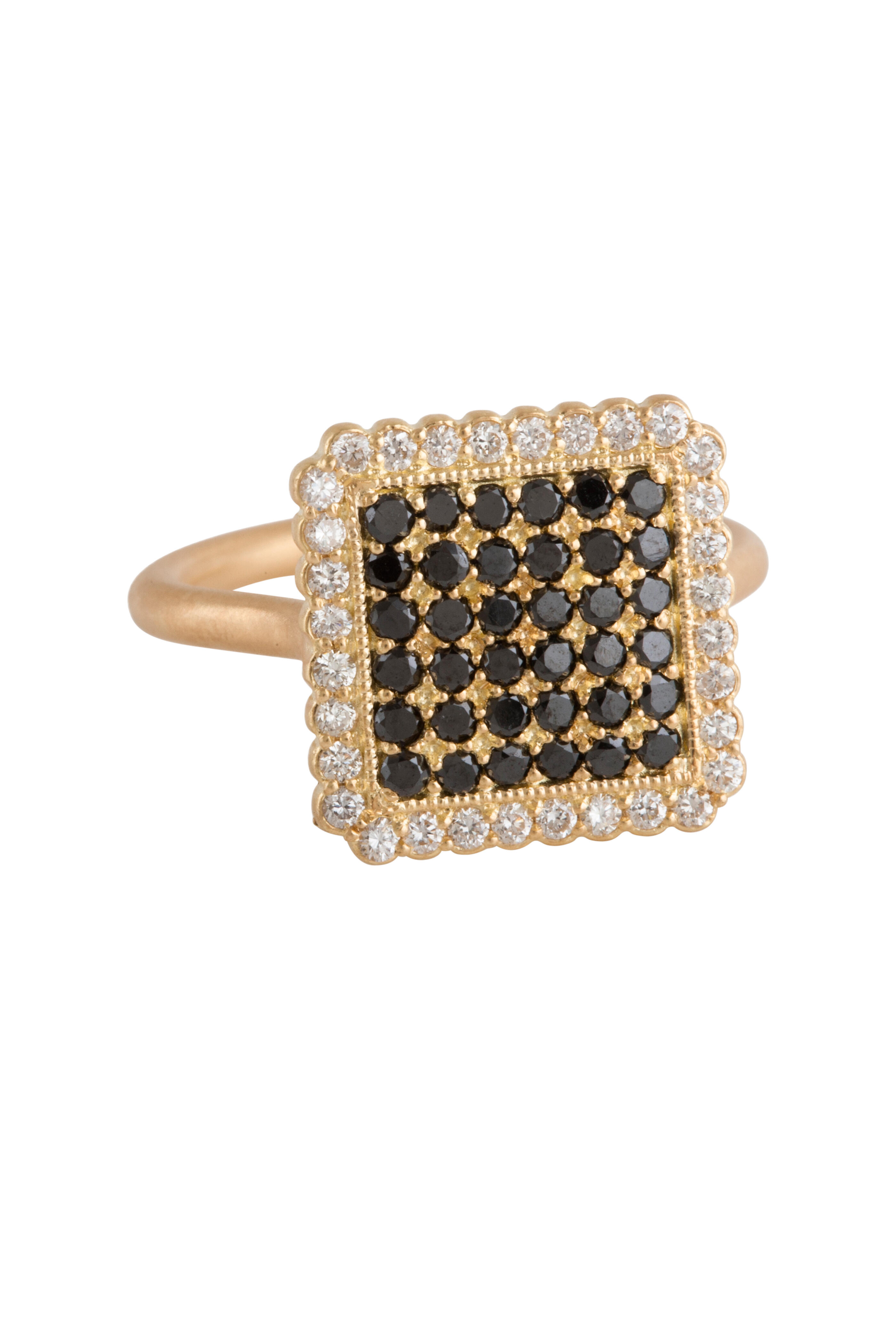 Jamie Wolf - Yellow Gold Black & White Diamond Ring