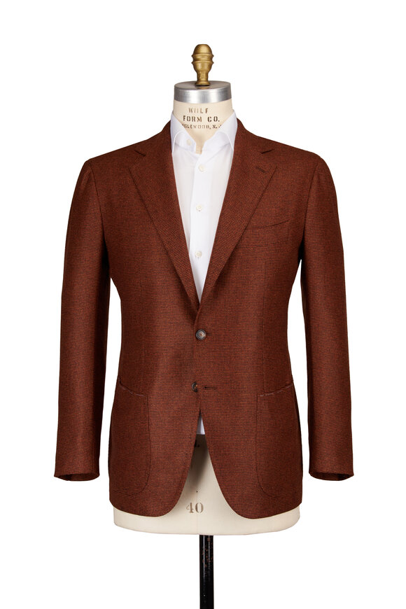 Cesare Attolini Burnt Orange Micro Textured Cashmere Sportcoat - view 2