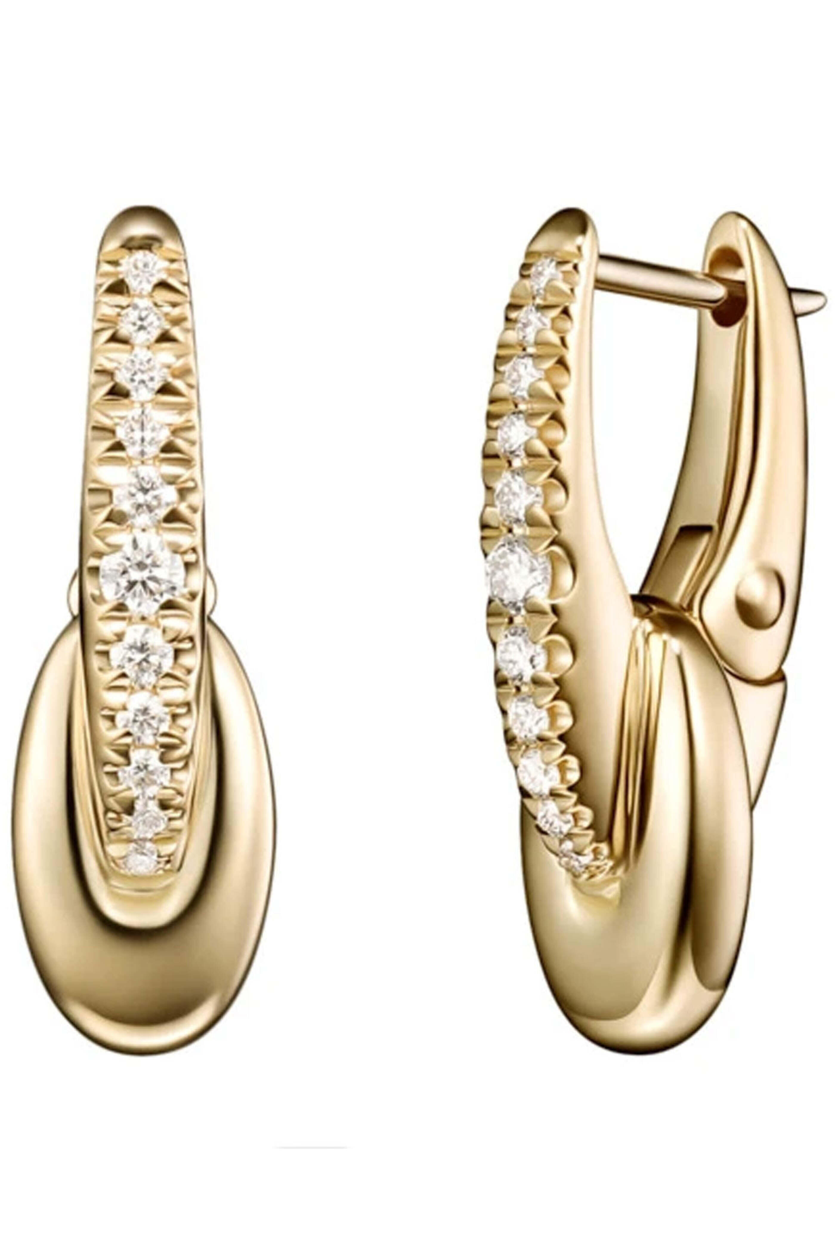 Melissa Kaye - Yellow Gold Diamond Ada Huggie Hoop Earrings
