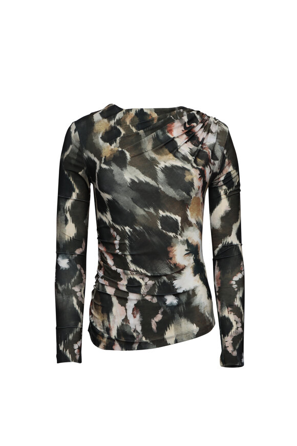 Maria Cher Fleetwood Curtis Brown Long Sleeve Top