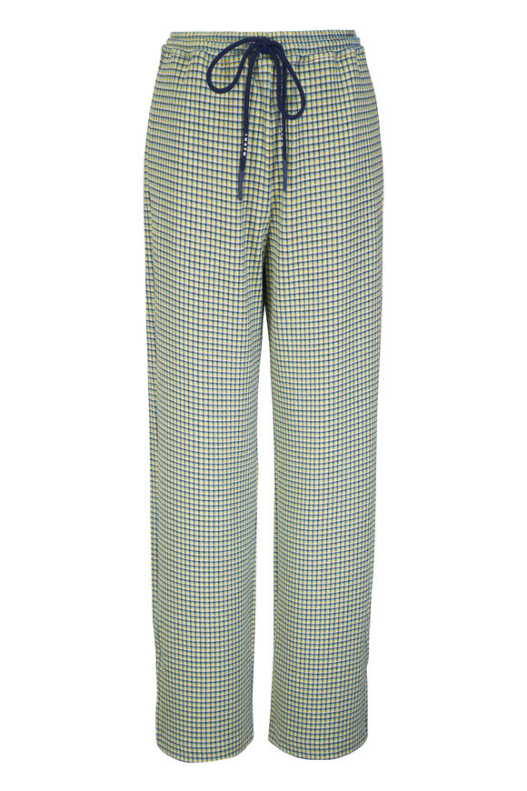 Marni Green Mini Check Jersey Jacquard Pant