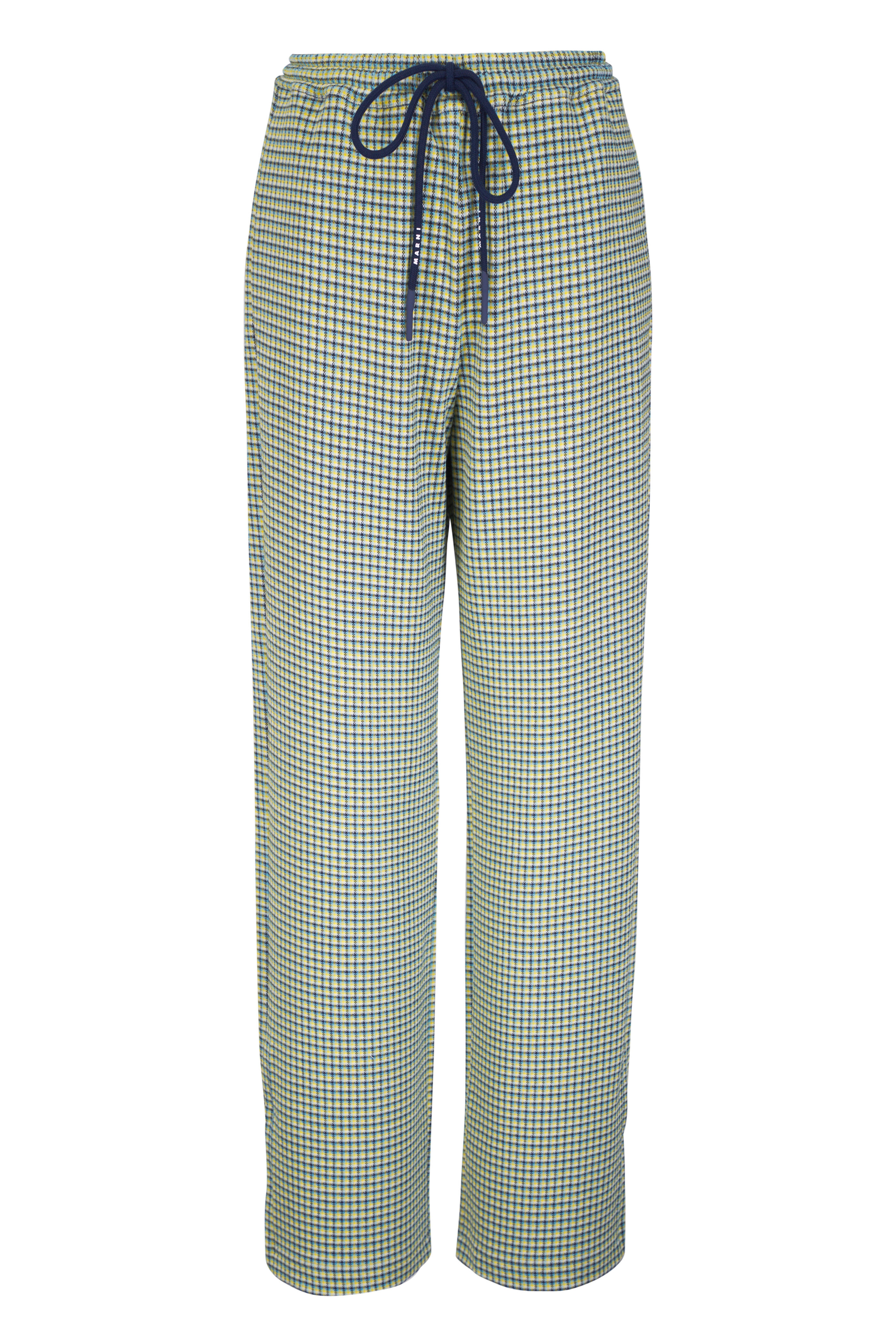 Marni - Green Mini Check Jersey Jacquard Pant