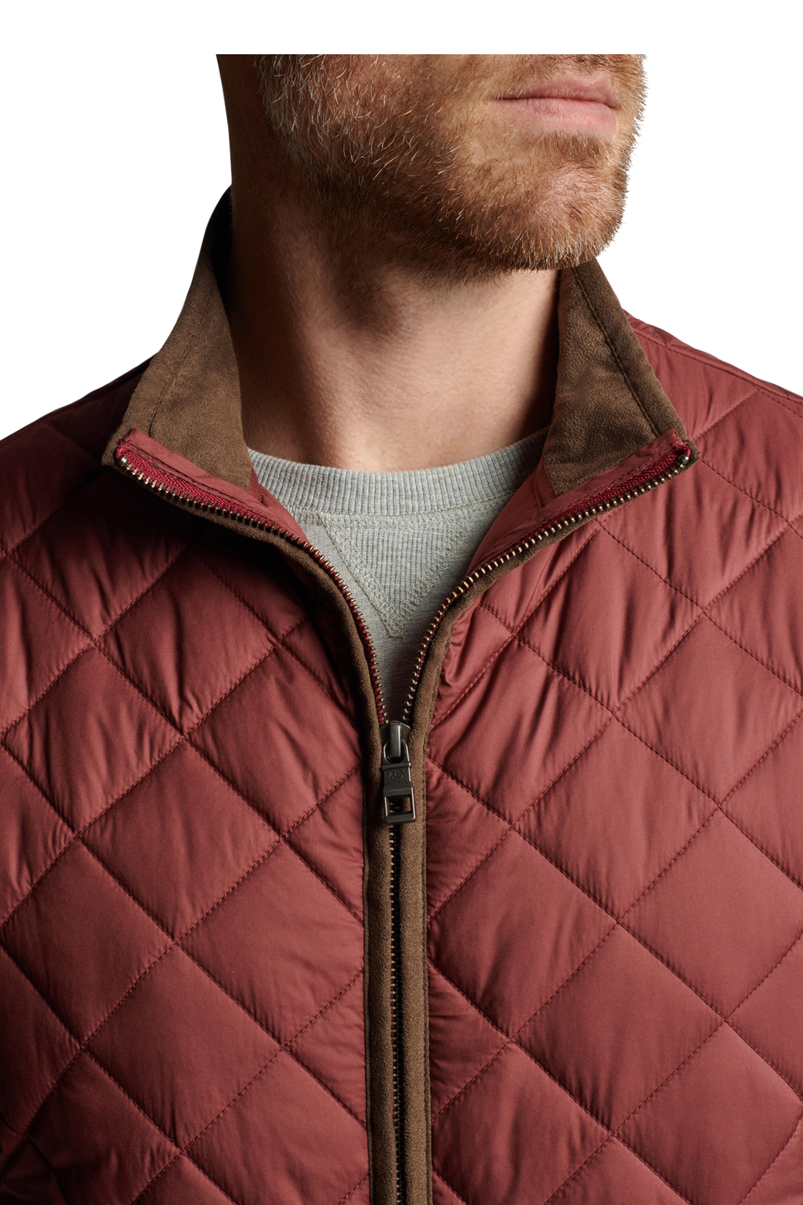 Peter Millar Essex Quilted Wool Travel Vest: Claret