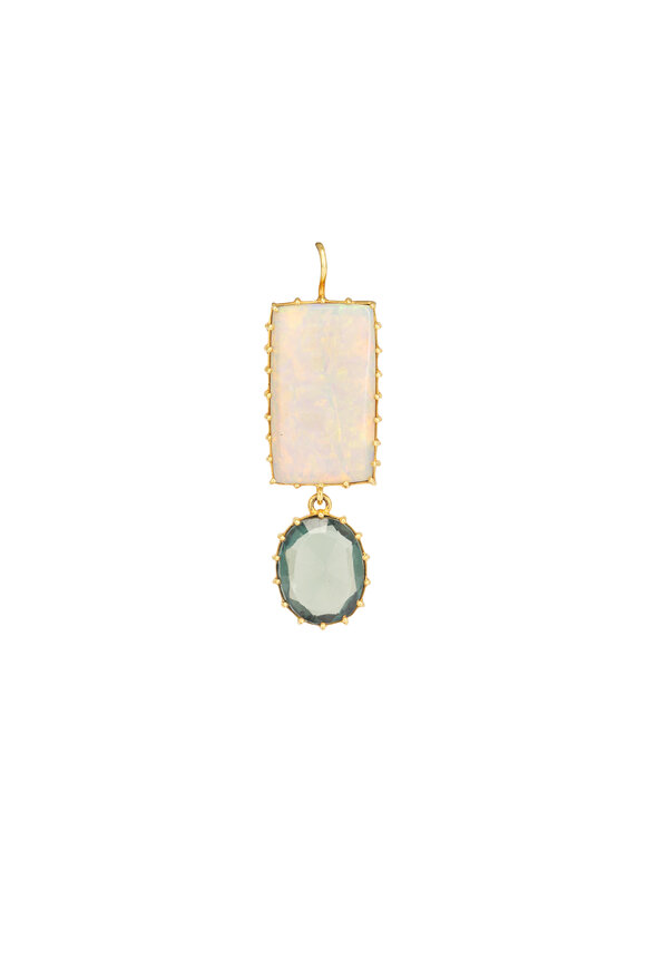 Renee Lewis 18k Yellow Gold Antique Opal Spinel Earring - view 2