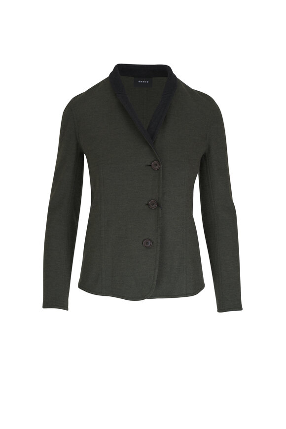 Akris - Liam Kale Stretch Cashmere Asymmetric Jacket 