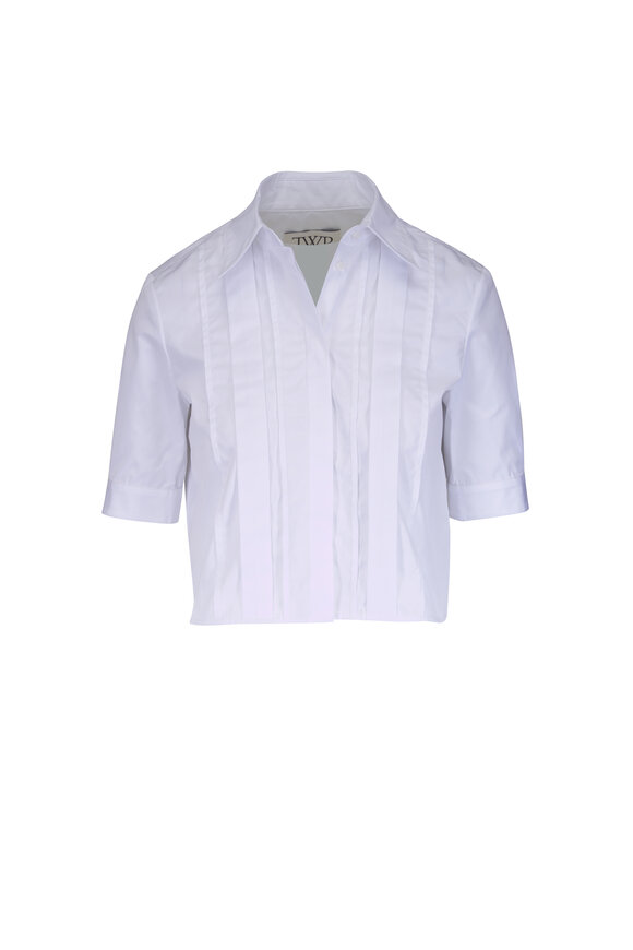 TWP Short Lived White Pleated Placket Shirt - view 1