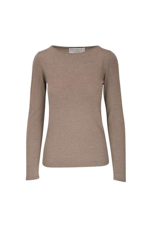 Brunello Cucinelli - Rope Lurex Cashmere & Silk Boatneck Top