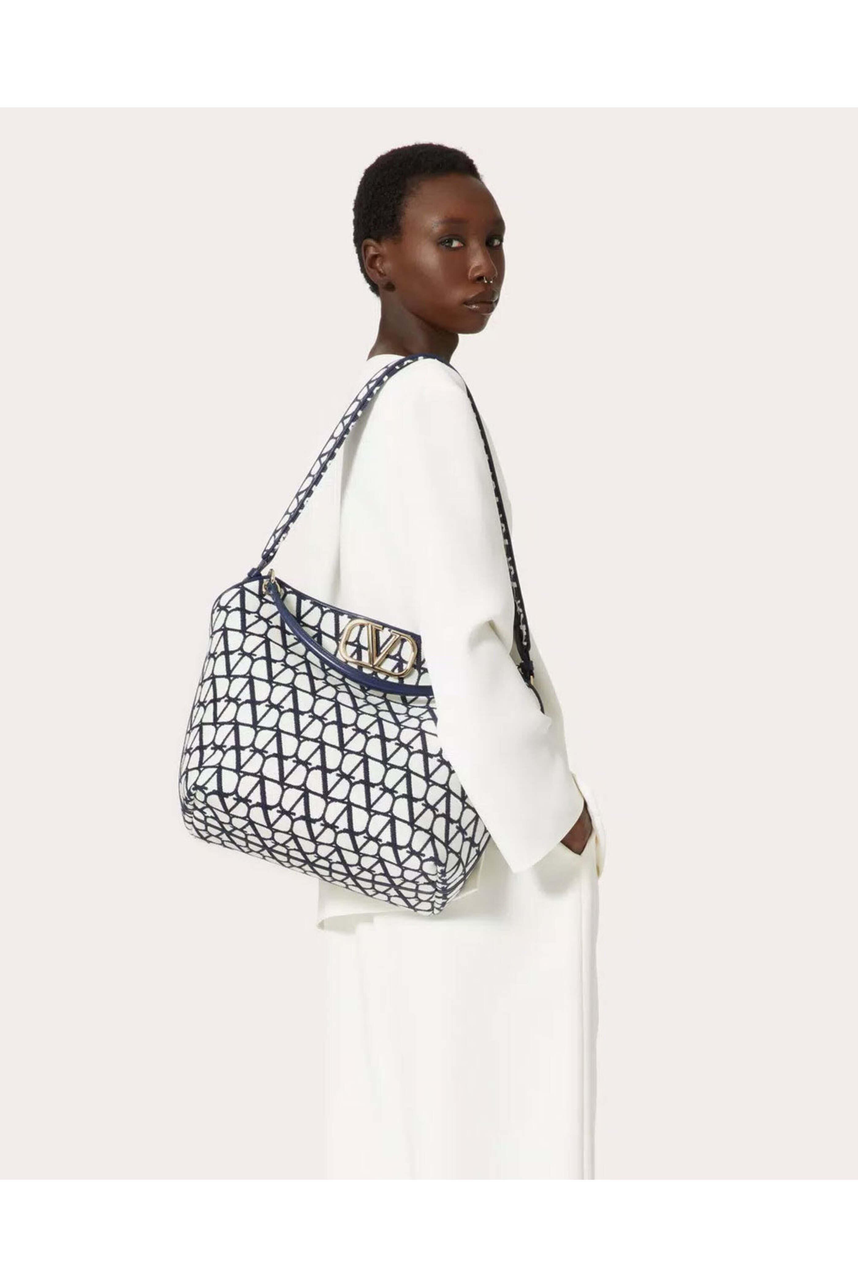 Valentino Garavani - All In Toile Iconographe Tote in Blue & White