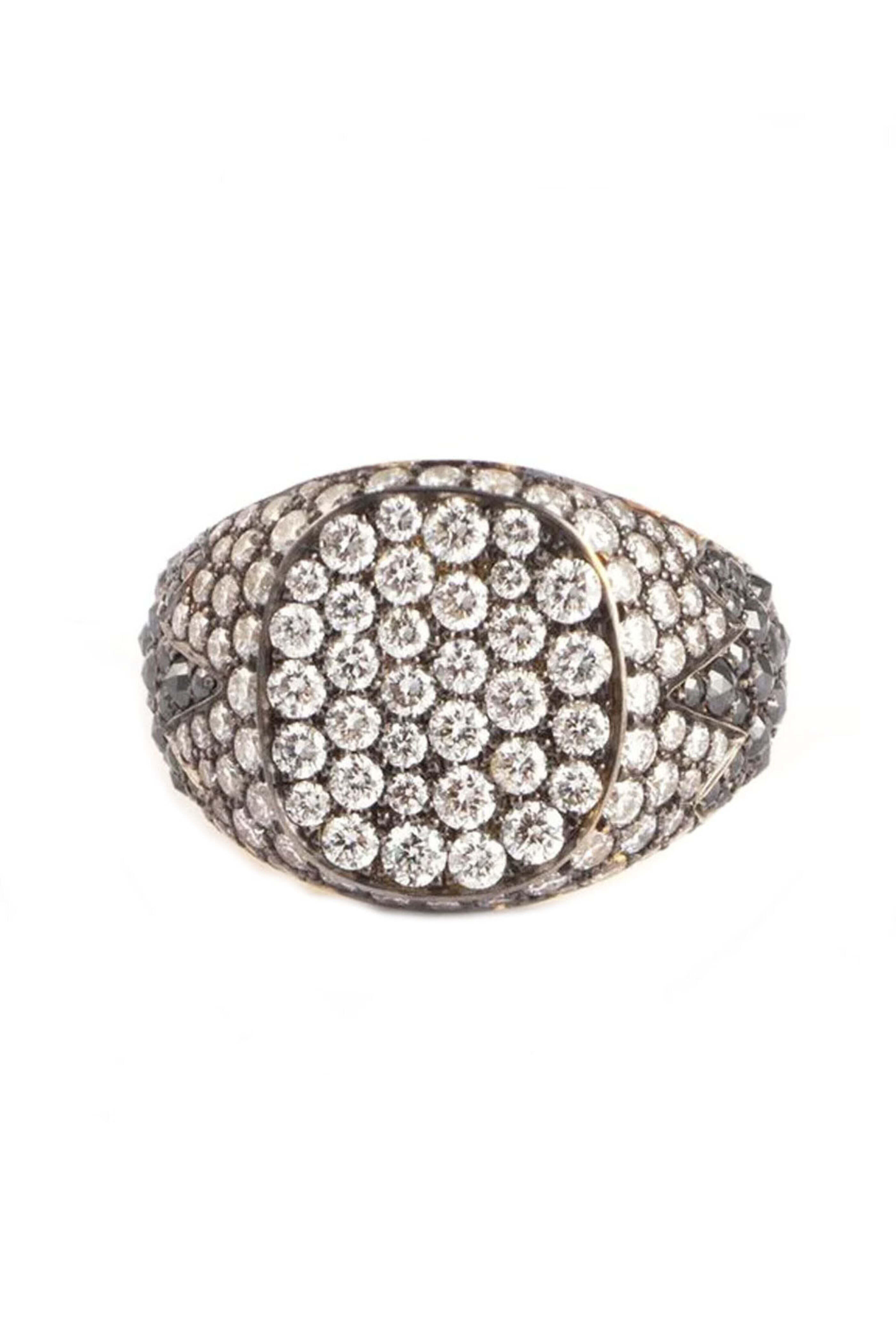 Sylva & Cie - Black and White Diamond Ghetto Chic Ring