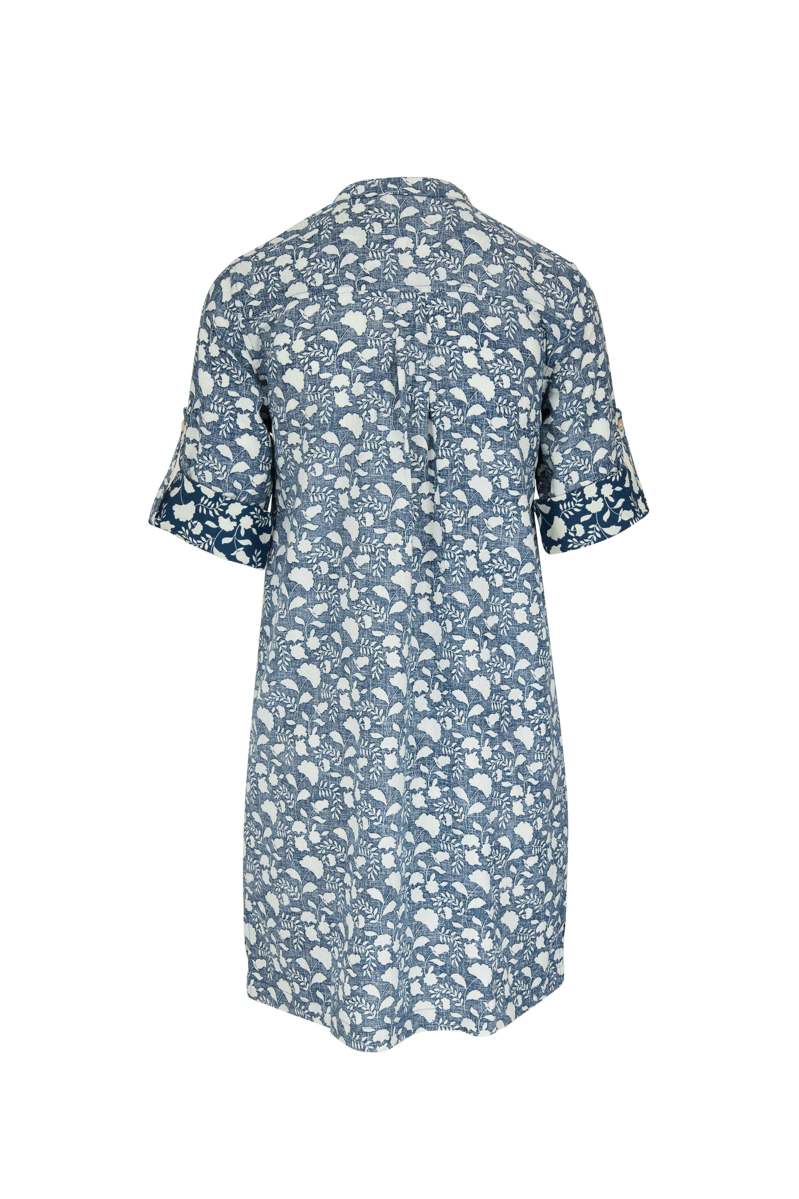 Faherty Brand - Penelope Indigo Floral Linen Shift Dress
