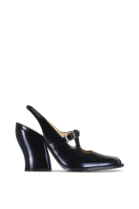 Loewe - Onda Black Leather Mary Jane Pump, 90mm