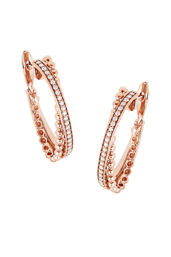 Hueb - Bubbles Diamond Rose Gold Hoop Earrings