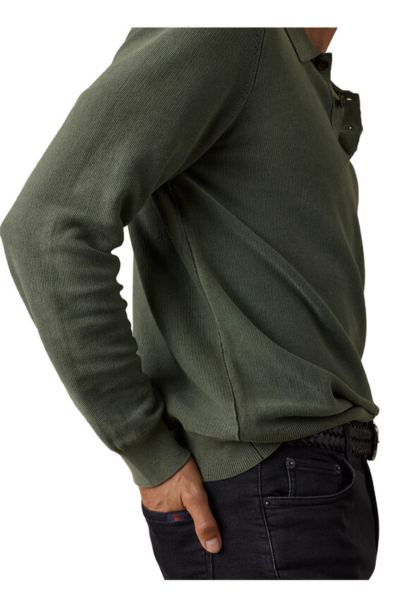 Faherty Brand Mountain Green Lightweight Sunwashed Sweater Polo - view 5