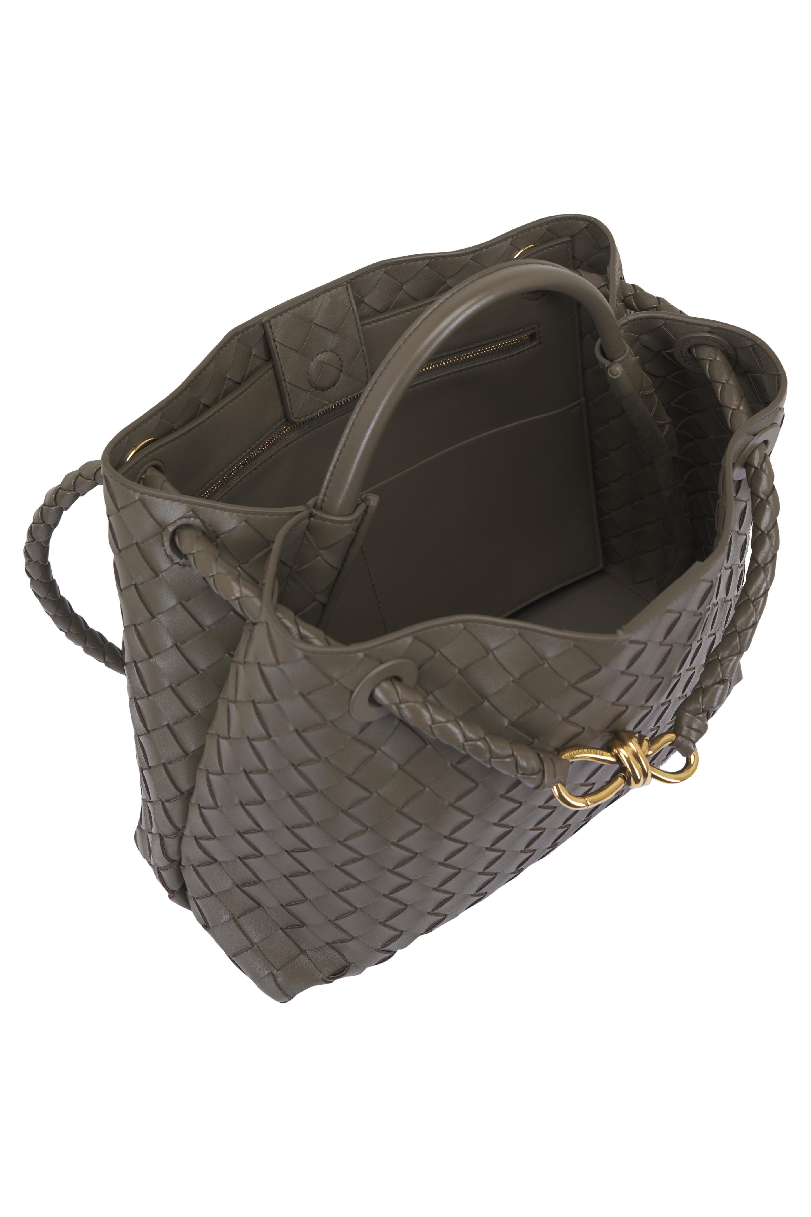 Bottega Veneta - Andiamo Cypress Intrecciato Leather Top