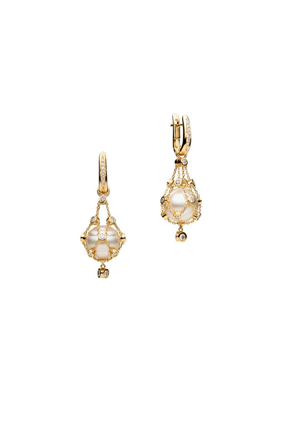 Paspaley Lavalier Diamond Pearl Drop Earrings