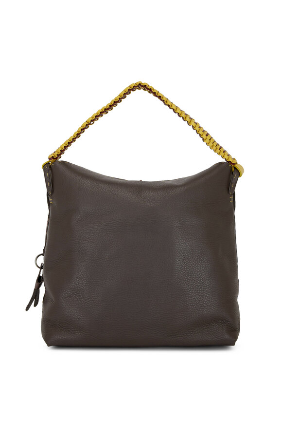 Henry Beguelin - Isa Dark Clay Grained Leather Hobo Shopping Tote