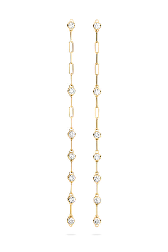 Nouvel Heritage - Evening Diamond Drop Chain Earrings