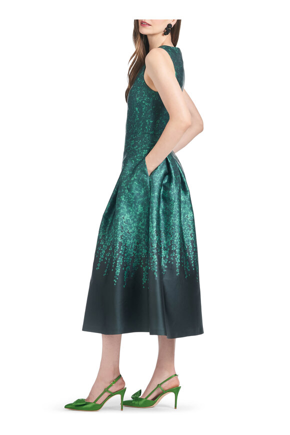 Sachin + Babi - Anissa Emerald Wisteria Print Midi Dress