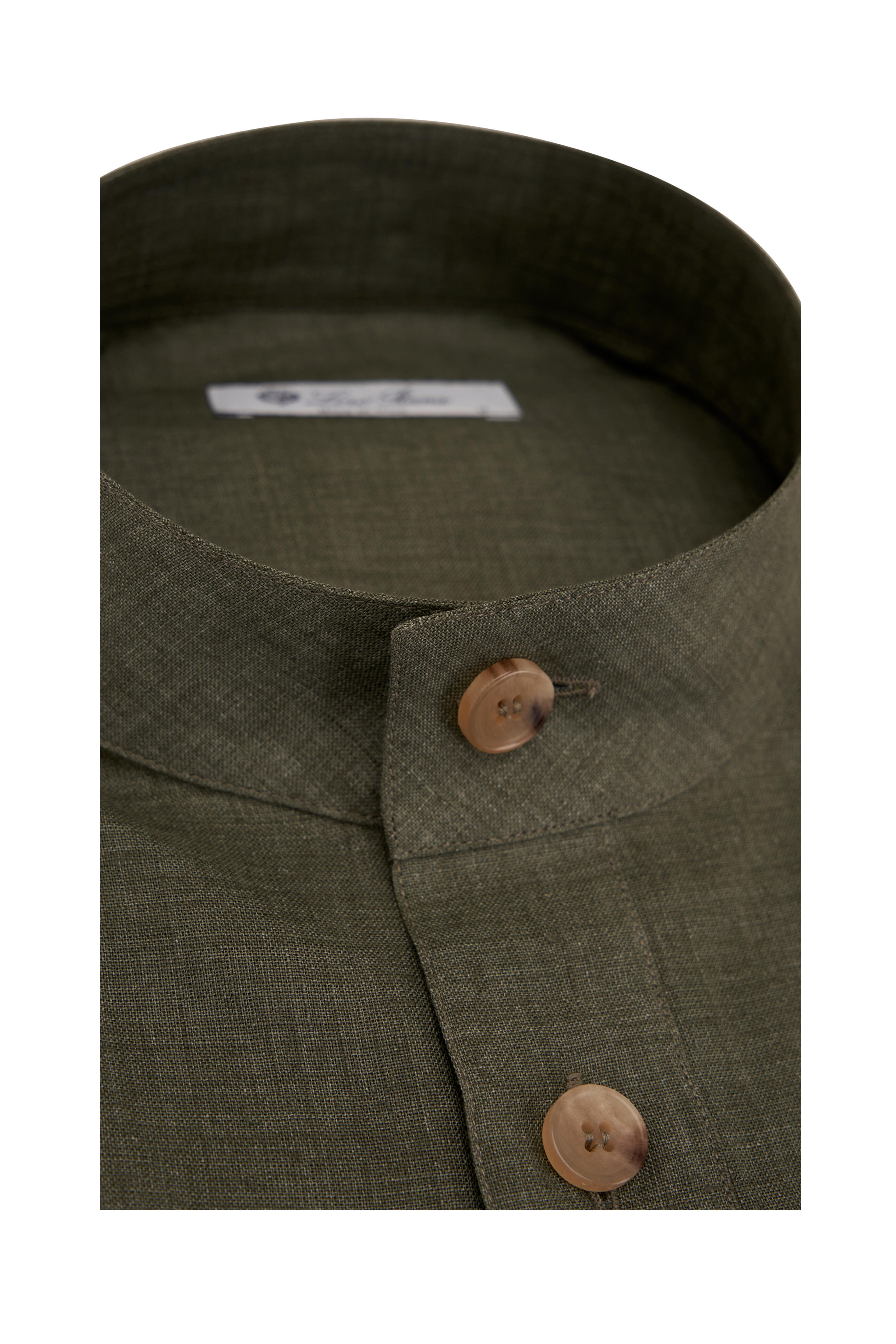 Loro Piana - Green Linen Short Sleeve Shirt | Mitchell Stores