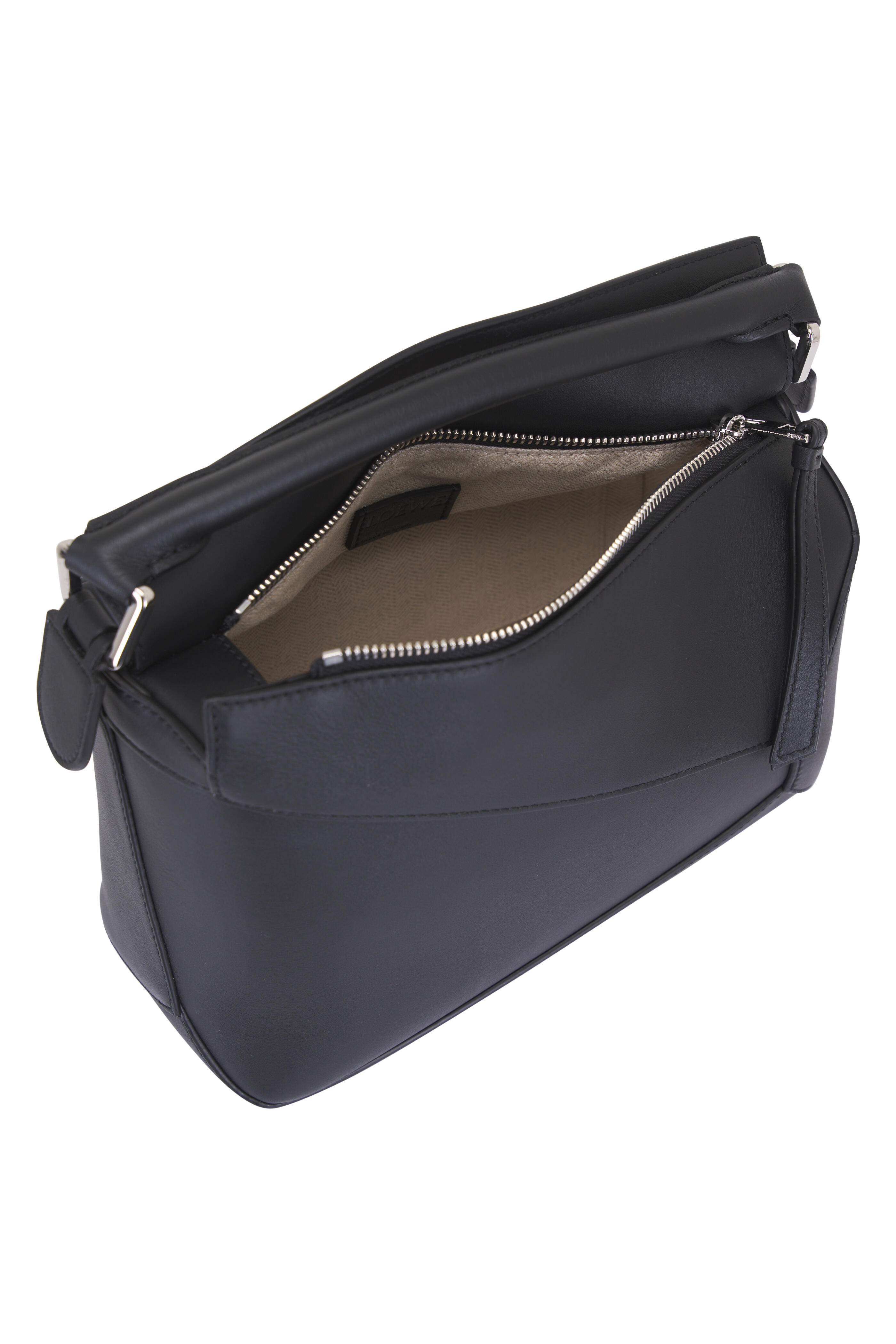 Loewe - Small Puzzle Edge Black Leather Shoulder Bag