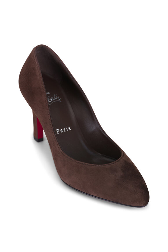 Christian Louboutin Fannylove Brown Suede Pump, 85mm - view 1