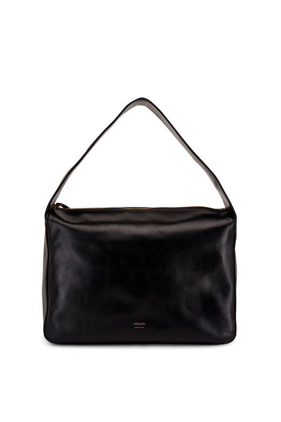 Khaite - Elena Black Vintage Leather Shoulder Bag