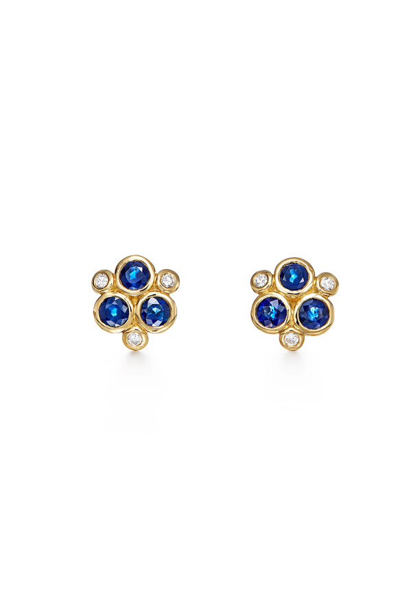 Temple St. Clair - Sapphire & Diamond Trio Studs