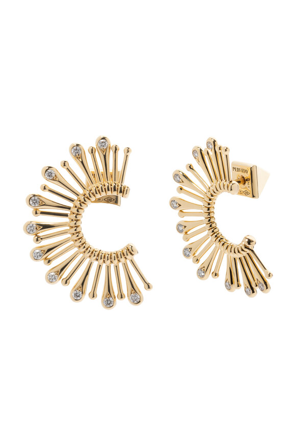 Peruffo 18k Yellow Gold Small Diamond Earring - view 1
