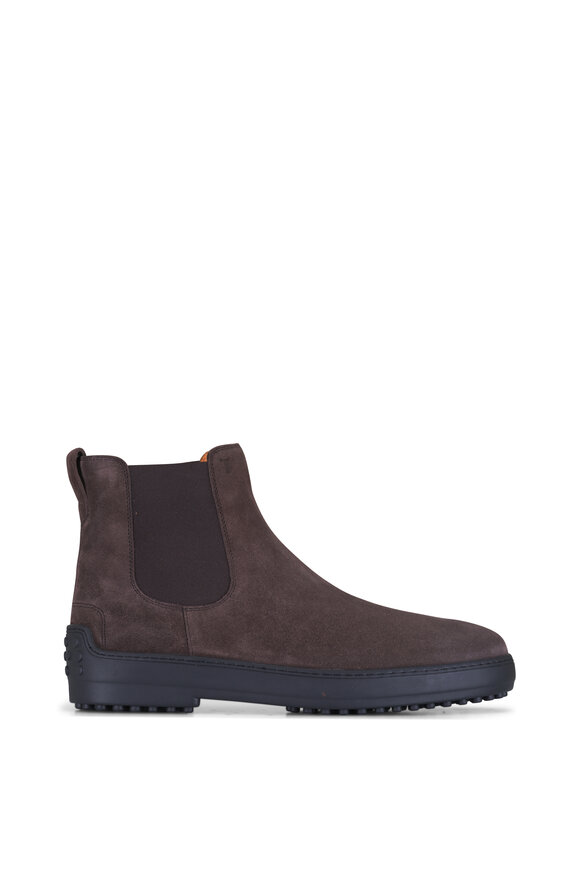 Tod's Tronchetto Dark Brown Suede Short Boot - view 2