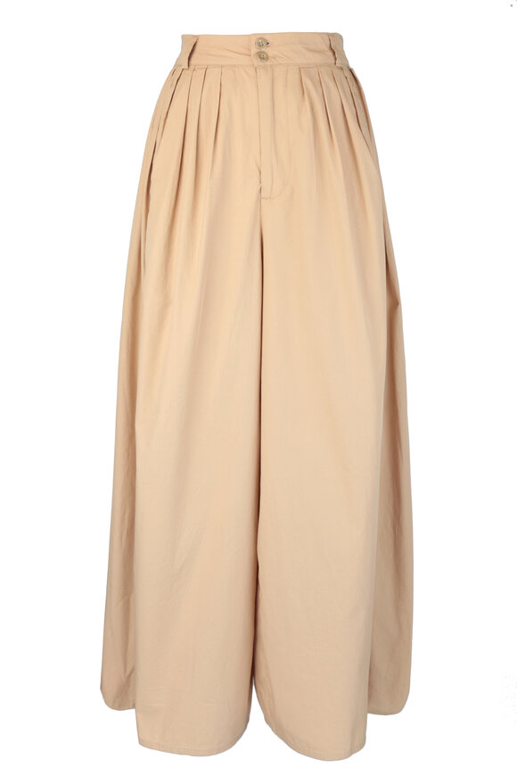 AG - Hadley Sandlewood High-Rise Pleated Culotte