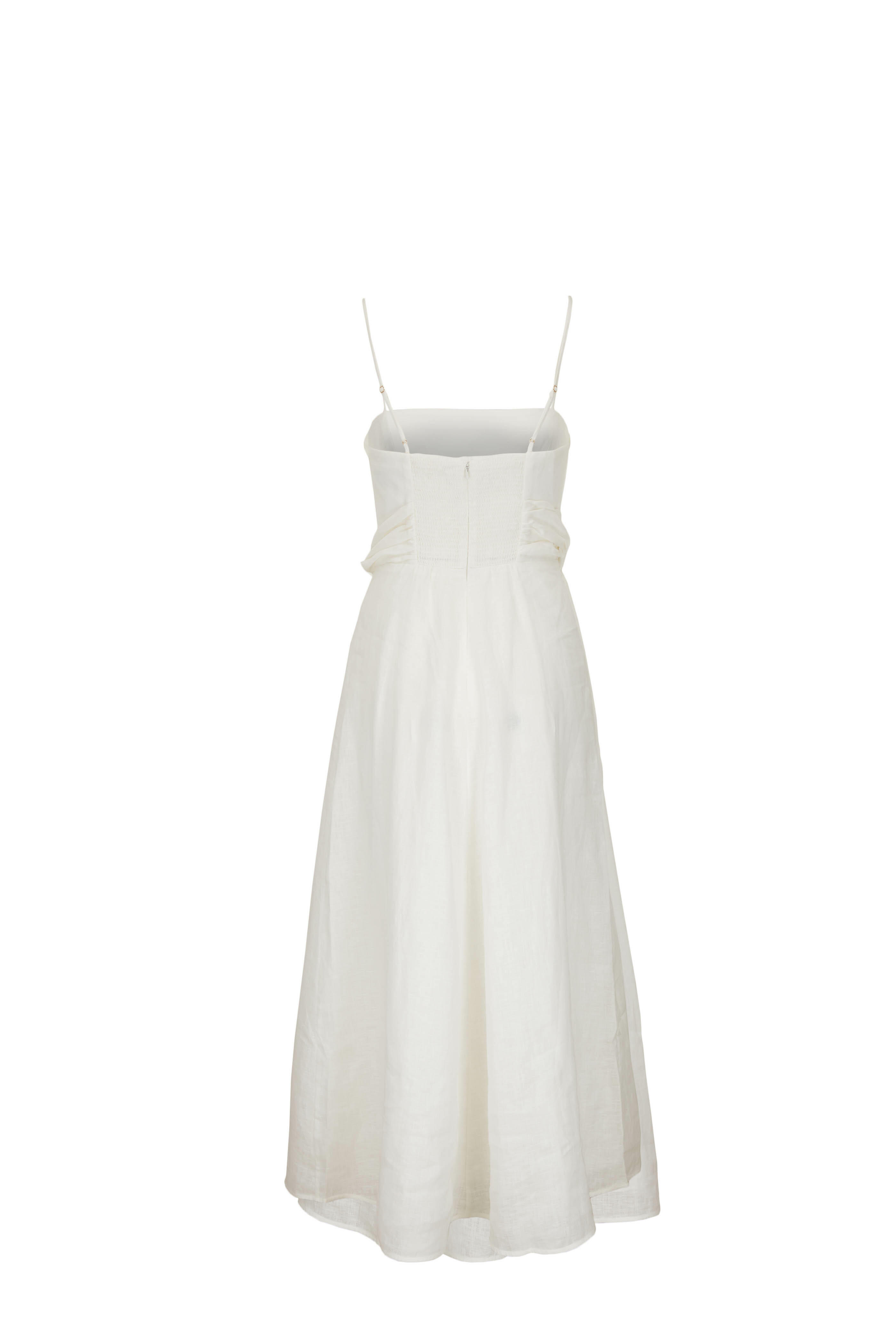 Zimmermann - Amelia Ivory Linen Scarf-Tie Dress