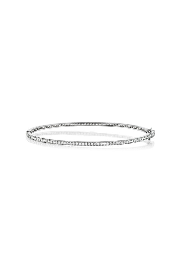 Nam Cho 18-karat White Gold Diamond Pave Oval Bangle - view 1