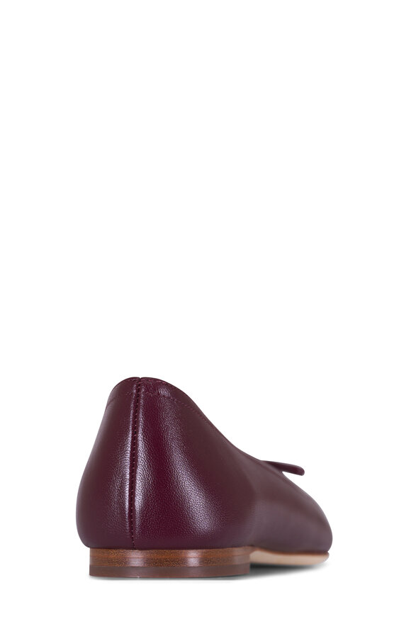 Veronica Beard Cailey Burgundy Leather Flat - view 3
