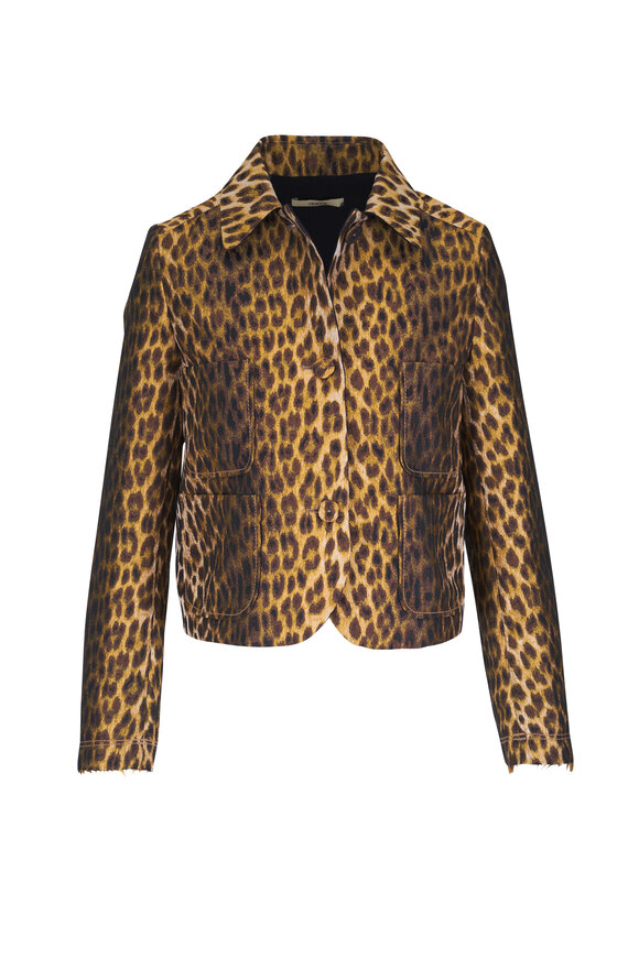 Odeeh Leopard Hazelnut Jacquard Jacket