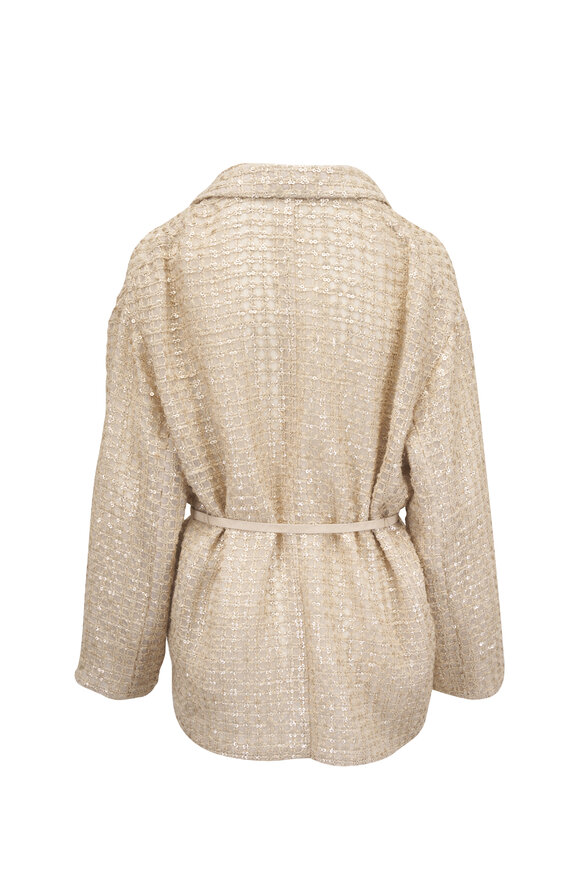 Brunello Cucinelli Dazzling Embroidered Silk Organza Blazer - view 3