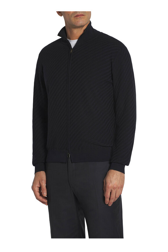 Brioni - Trajma Navy Zip Cardigan 