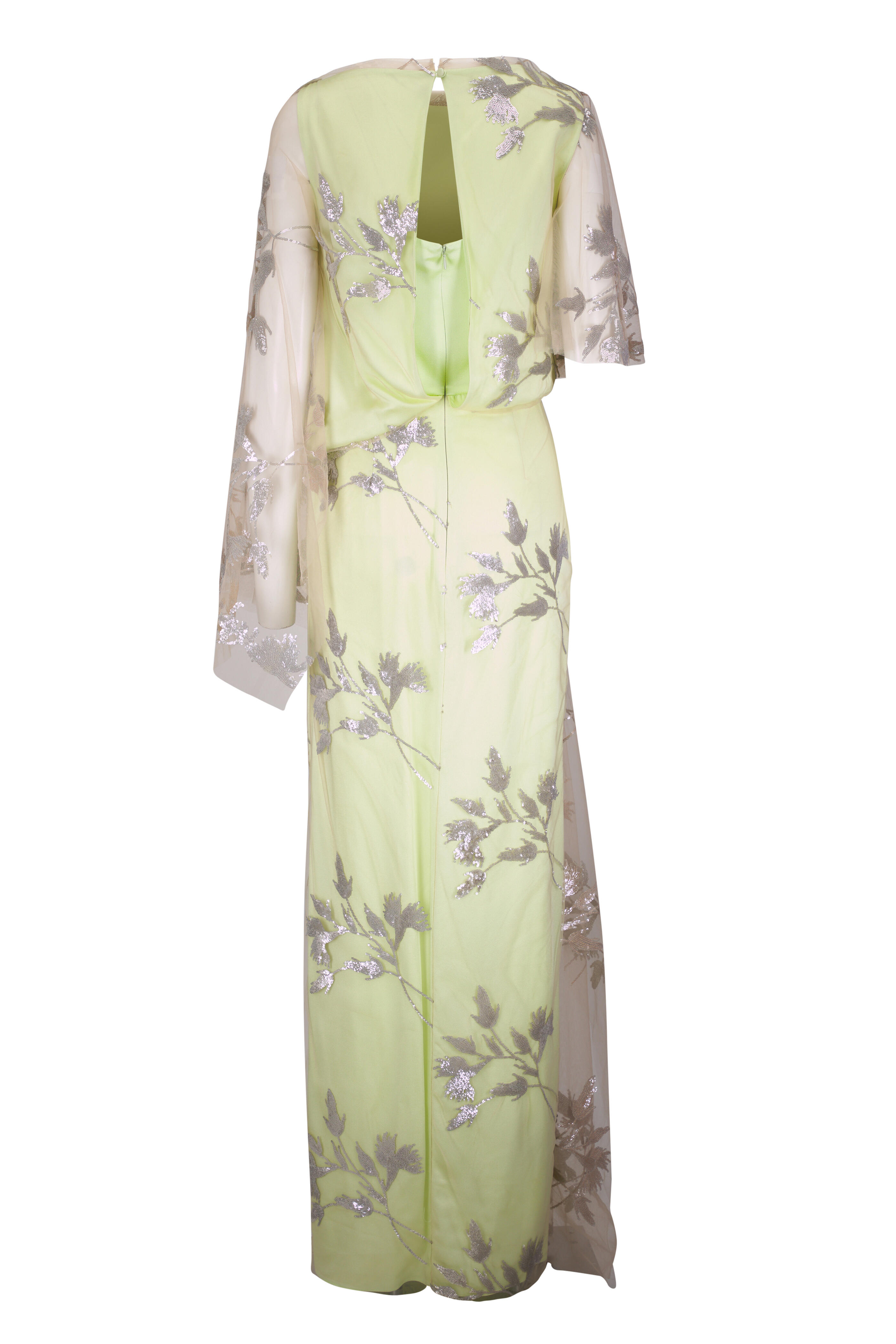 Erdem - Pistachio Short Sleeve Drape Gown