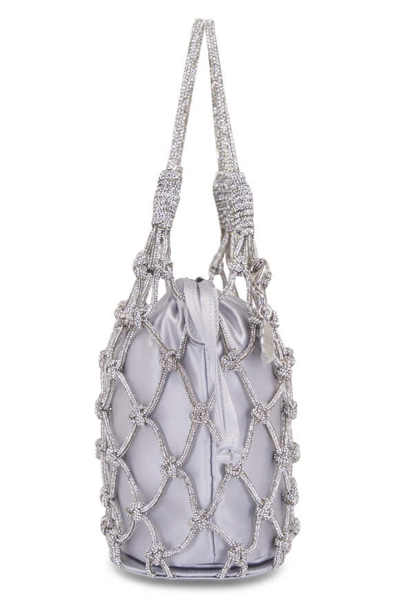 Judith Leiber Couture Silver Crystal Net Pouch - view 3