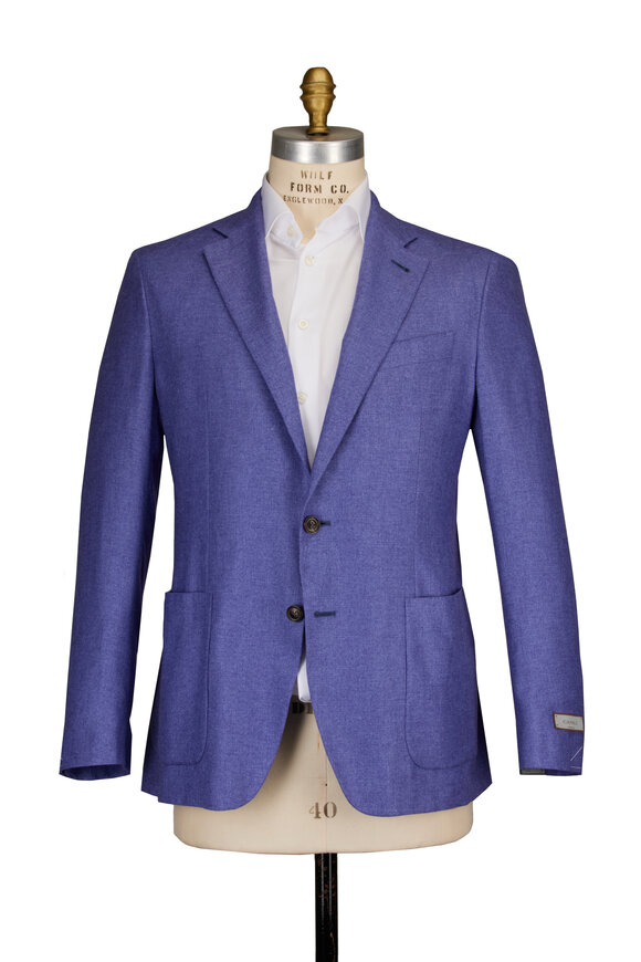 Canali Kei Periwinkle Silk & Cashmere Sportcoat - view 2