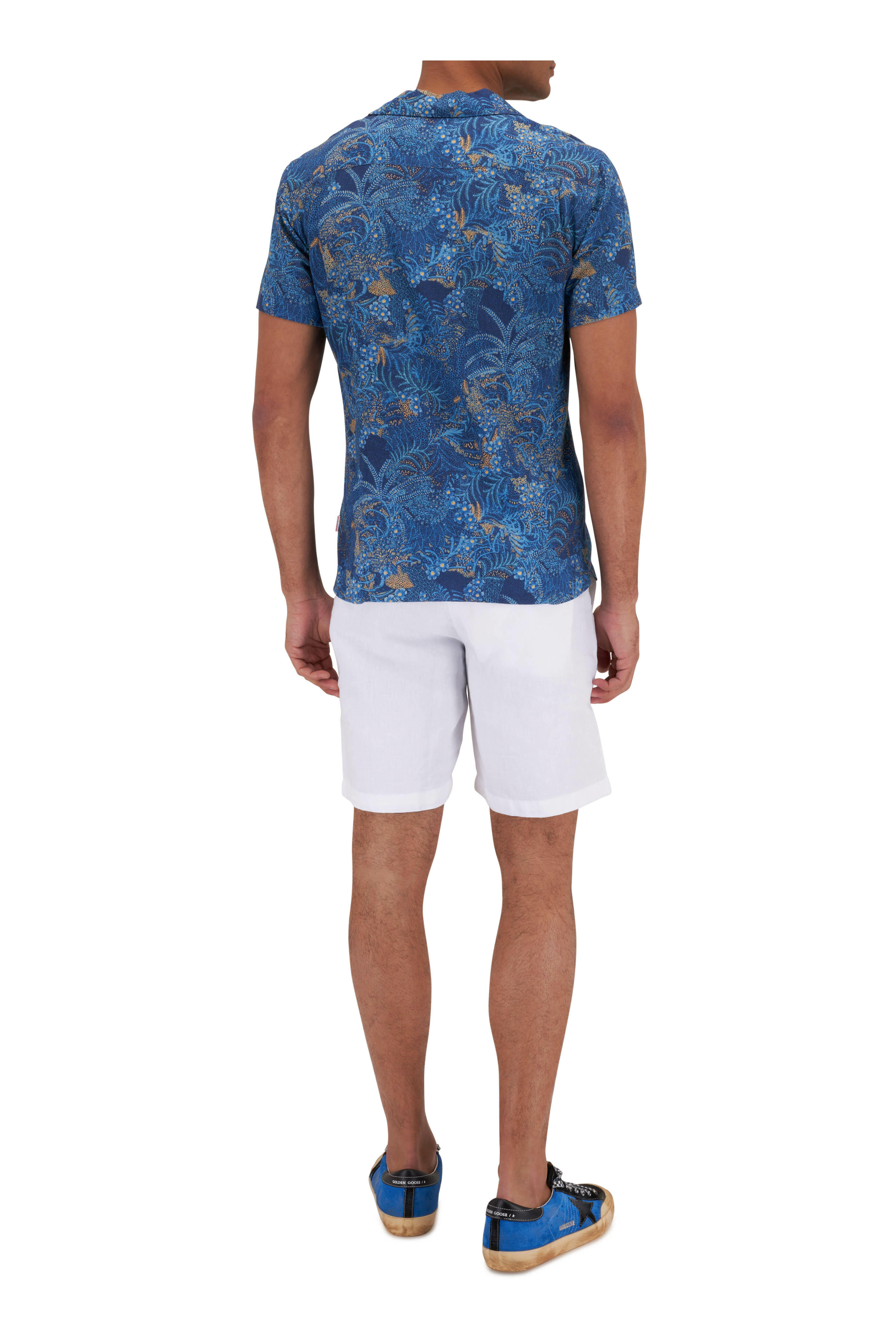 Orlebar Brown - Travis Cerulean Tropic Short Sleeve Sport Shirt