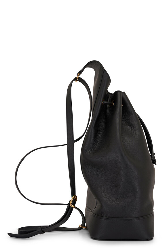 Khaite - Medium Greta Black Leather Backpack 